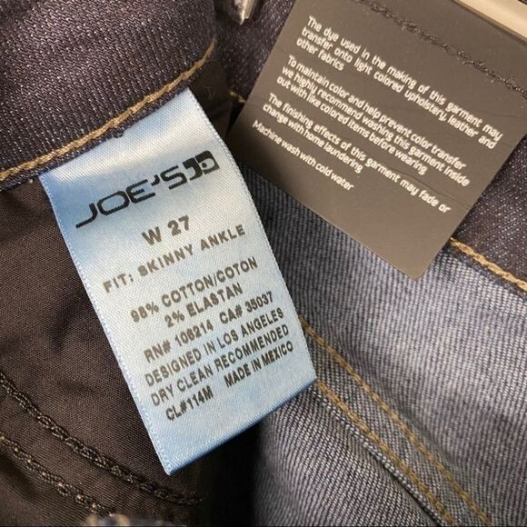 Joe’s Skinny Ankle Cropped Jeans In Dark Wash 27 - Picture 9 of 10